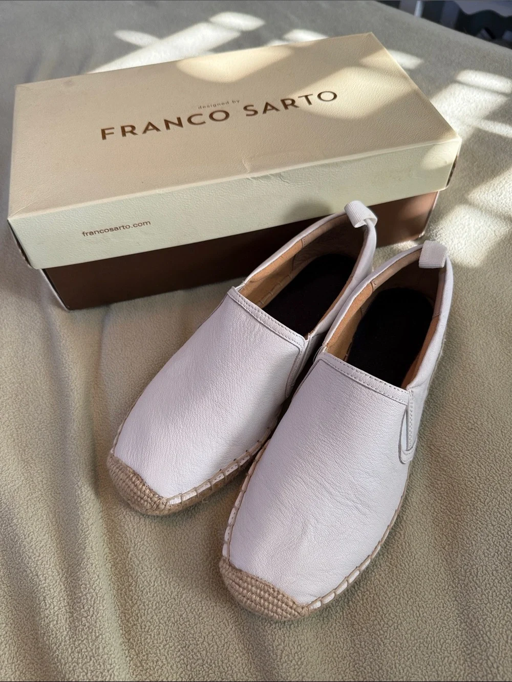 Franco Sarto Women’s White Slip-On Espadrilles